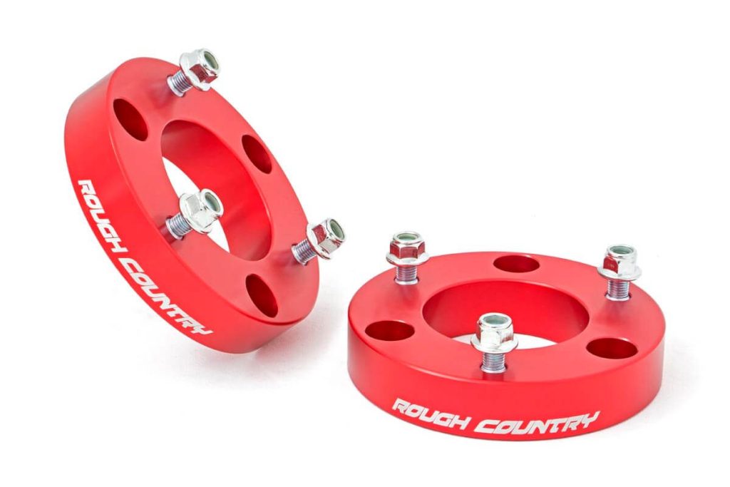 Rough Country 2 Inch Leveling Kit Red Spacers Nissan Titan 2WD/4WD (2004-2024)
