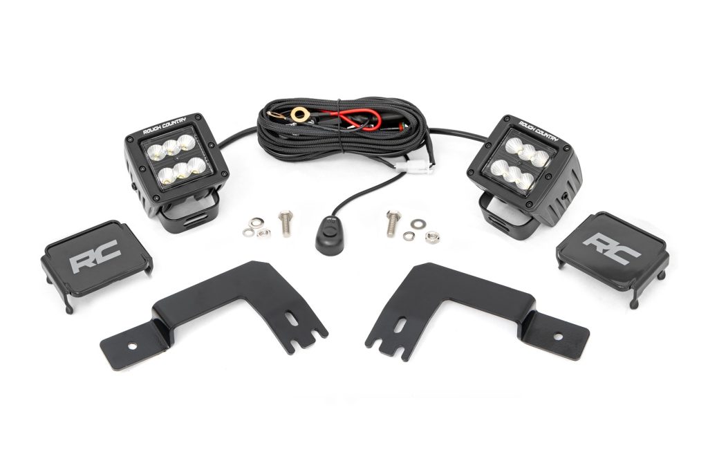 Rough Country LED Light Under Bed Mount 2β³ Black Pair Flood Polaris XPEDITION ADV 5