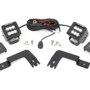Rough Country LED Light Under Bed Mount 2″ Black Pair Flood Polaris XPEDITION ADV 5