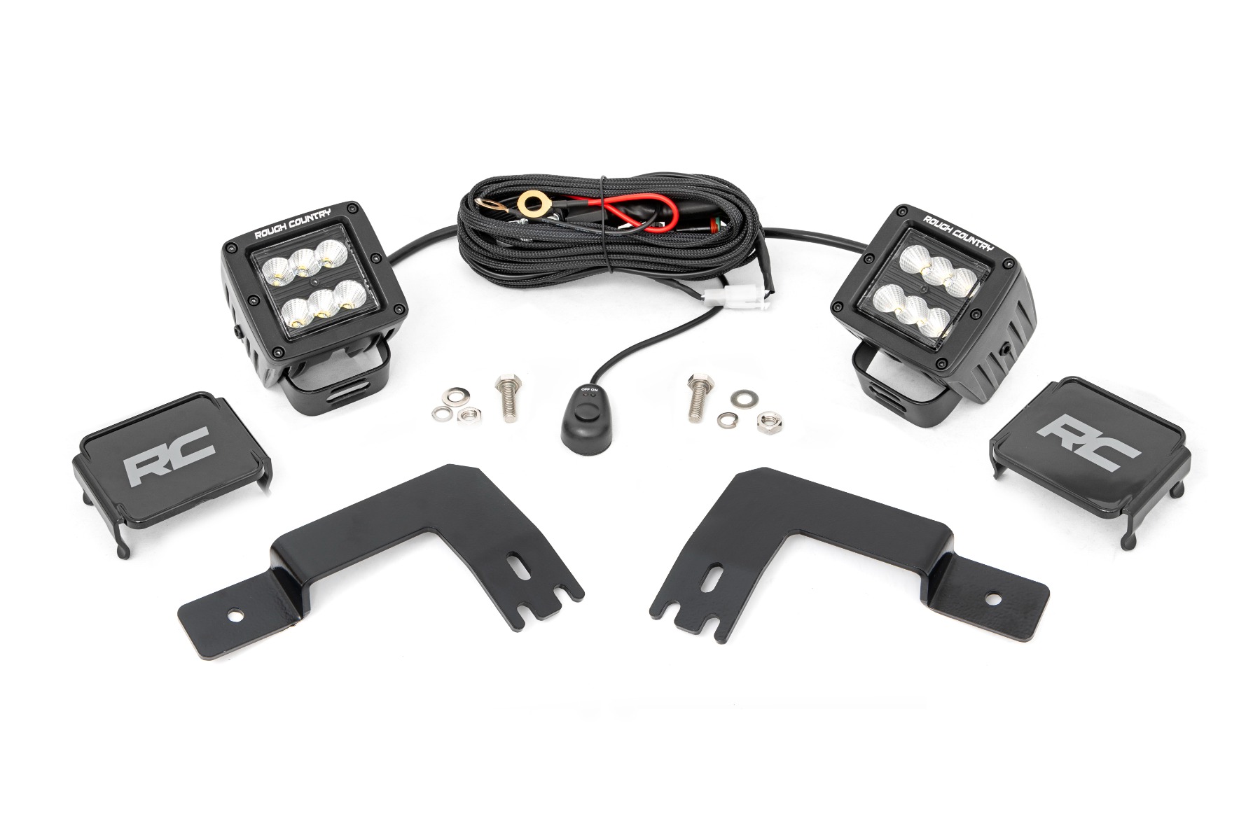 Rough Country LED Light Under Bed Mount 2β³ Black Pair Flood Polaris XPEDITION ADV 5