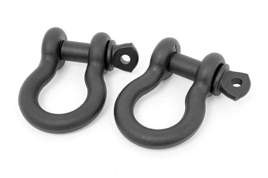 Rough Country D Ring Shackles Cast 3/4″ Pin Pair Black