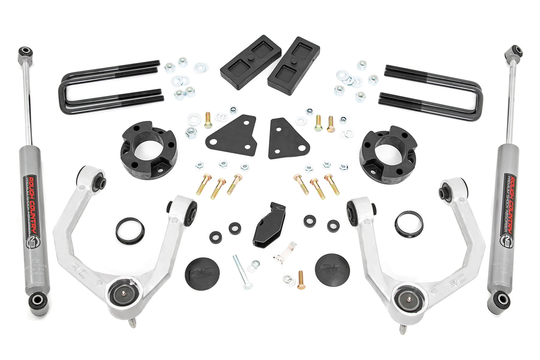 Rough Country 3.5 Inch Lift Kit N3 Cast Steel Knuckles Ford Ranger 4WD (2019-2023)