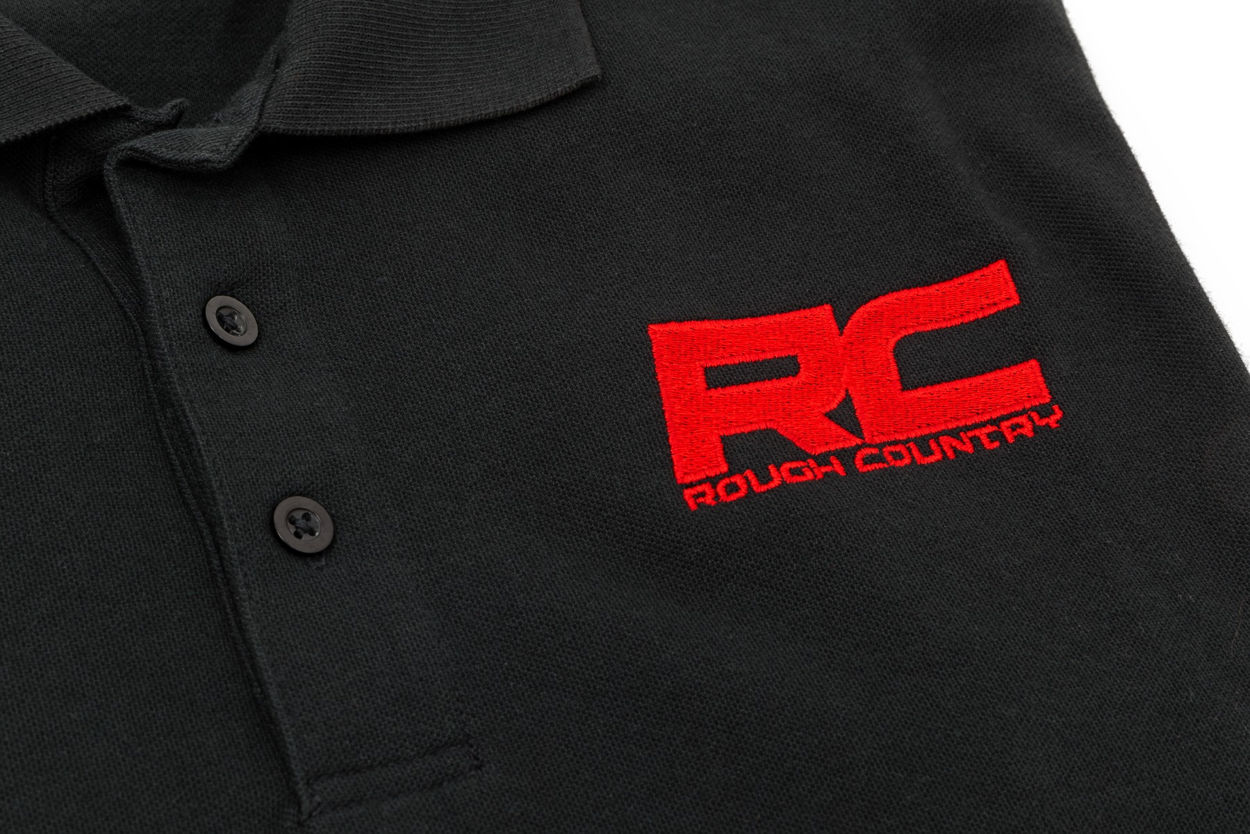 Rough Country Polo Rough Country Logo Black Cotton Size Large