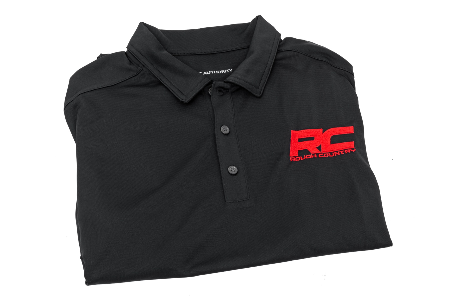 Rough Country Polo Rough Country Logo Black Moisture Wicking Size M