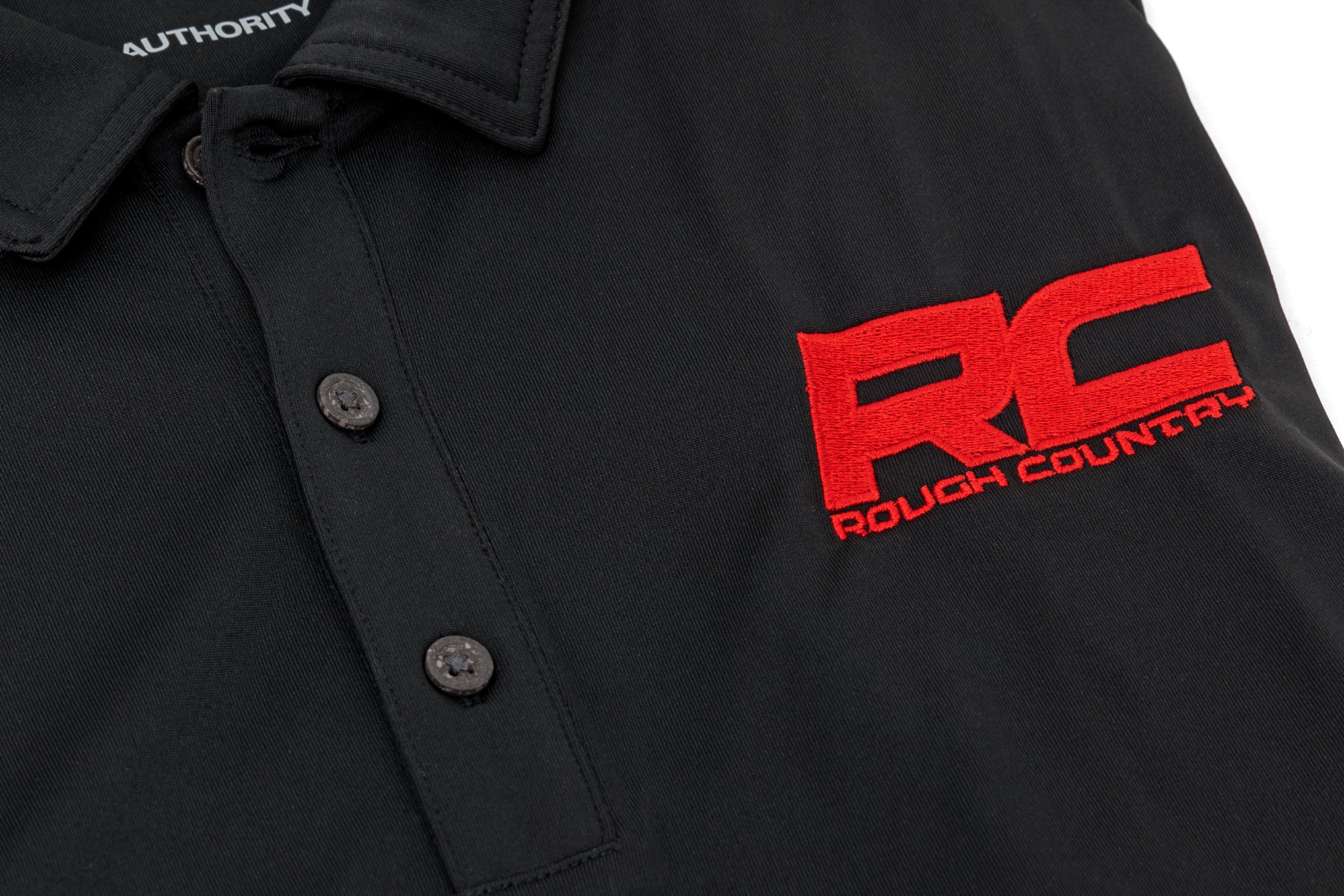 Rough Country Polo Rough Country Logo Black Moisture Wicking Size M