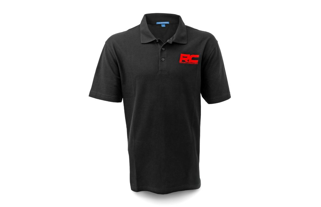 Rough Country Polo Rough Country Logo Black Cotton Size Large