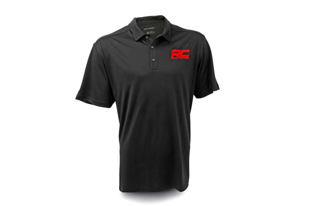 Rough Country Polo Rough Country Logo Black Moisture Wicking Size M