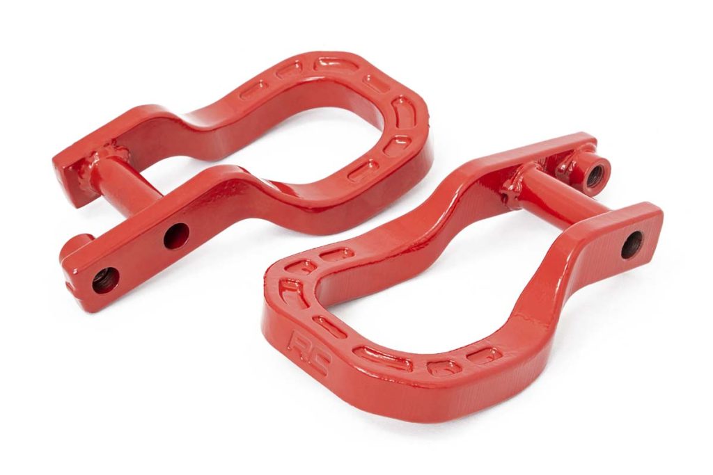 Rough Country Tow Hooks Forged Red Chevy Silverado 1500 2WD/4WD (2019-2022)