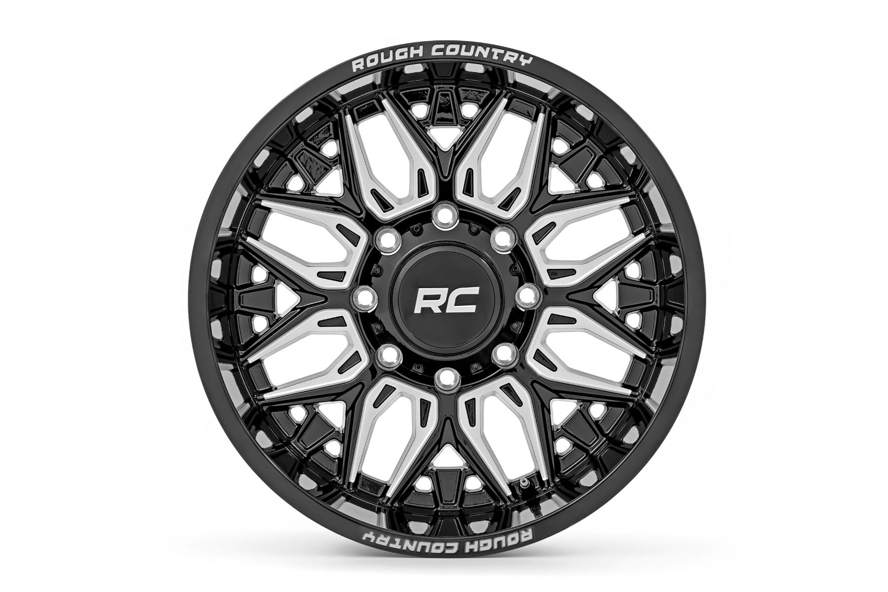 Rough Country 86 Series Wheel One-Piece Gloss Black 20x10 8x170 -19mm