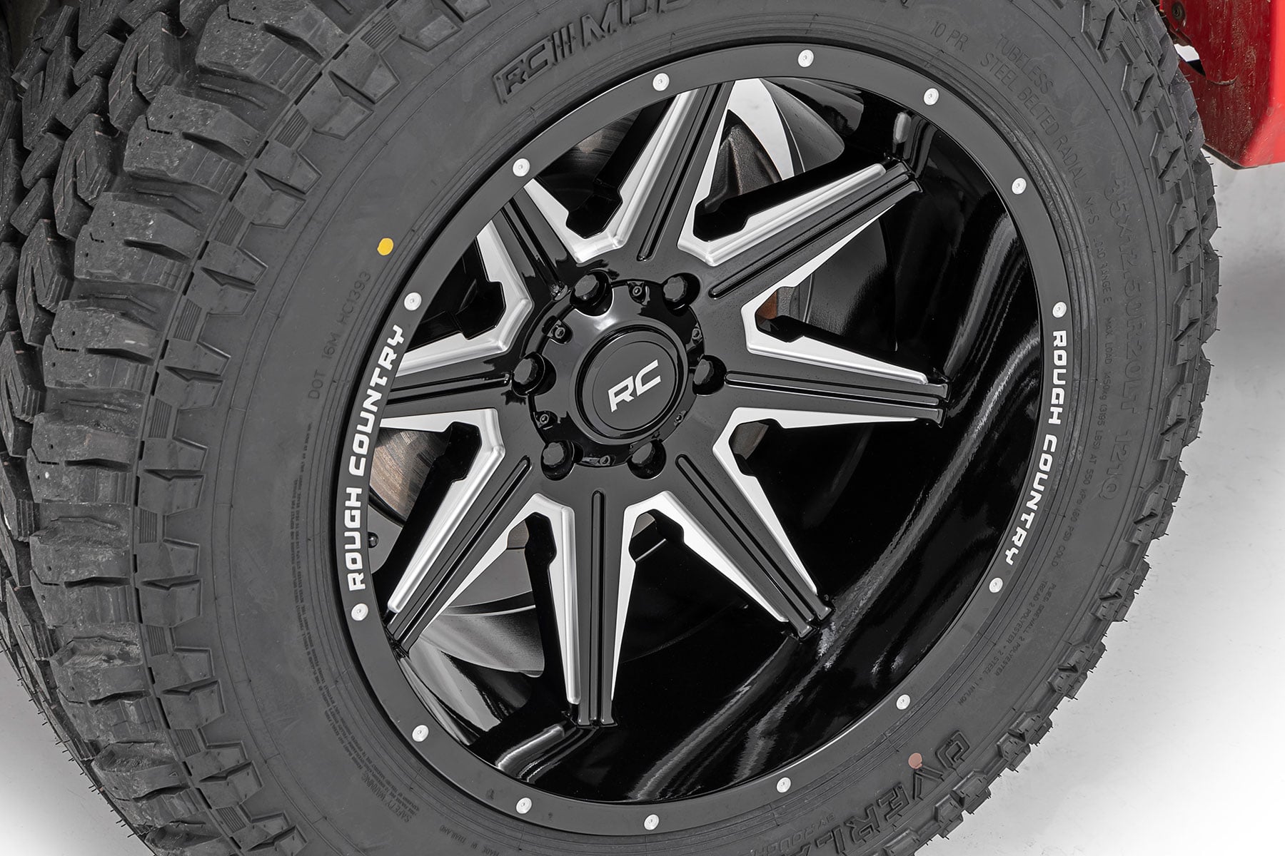 Rough Country 91M Series Wheel One-Piece Gloss Black 20x12 8x170 -44mm
