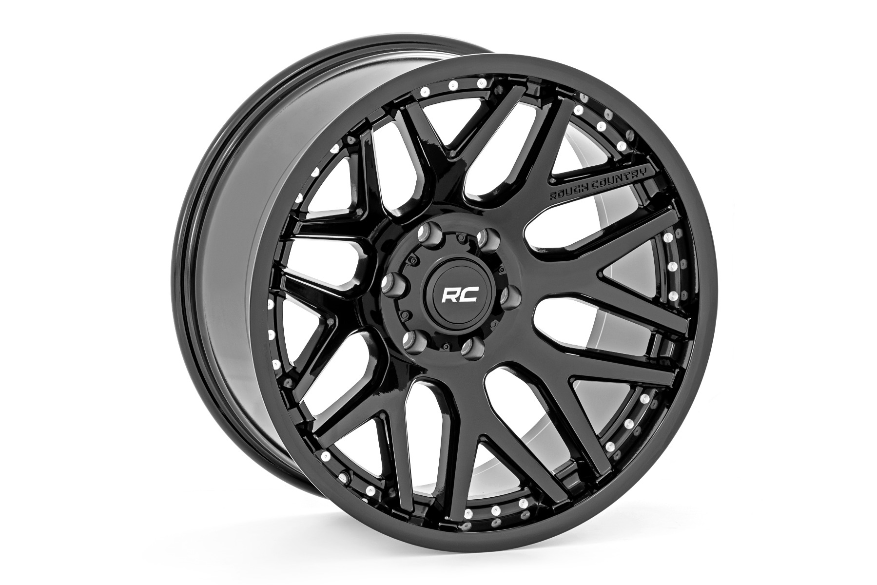 Rough Country 95 Series Wheel One-Piece Gloss Black 20x10 8x170 -19mm