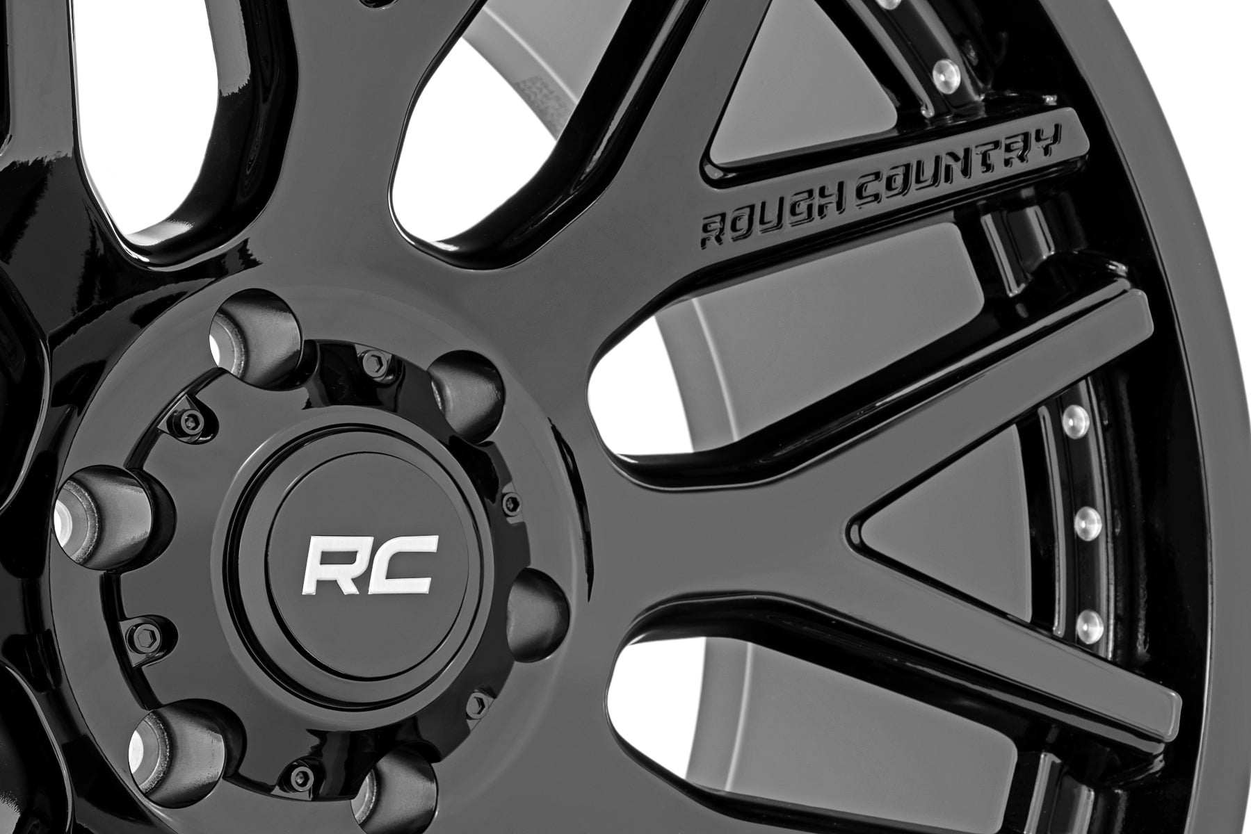 Rough Country 95 Series Wheel One-Piece Gloss Black 20x10 6x135 -19mm