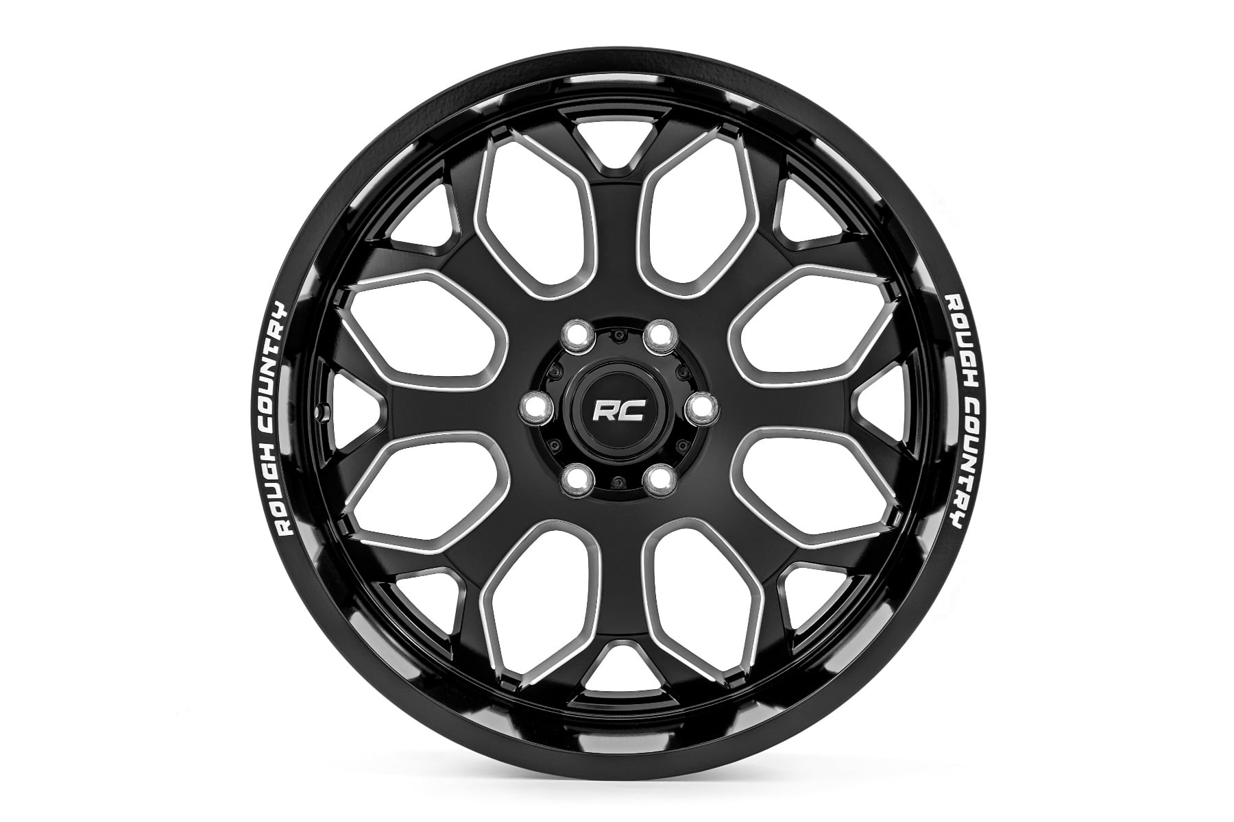 Rough Country 96 Series Wheel One-Piece Gloss Black 20x10 8x170 -19mm