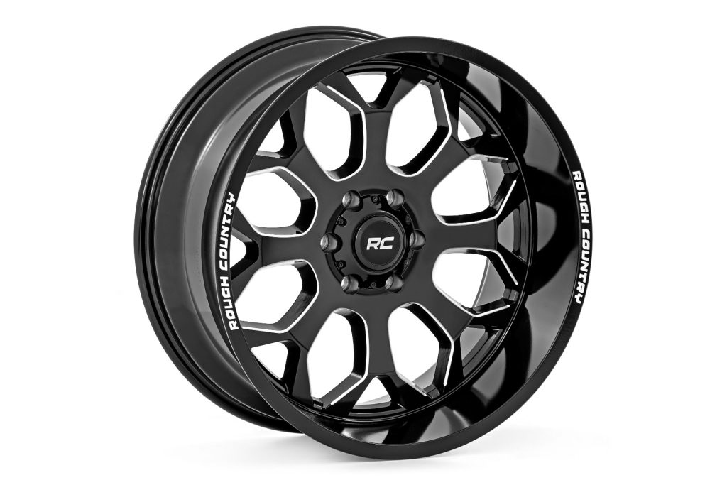 Rough Country 96 Series Wheel One-Piece Gloss Black 20x10 8x180 -19mm
