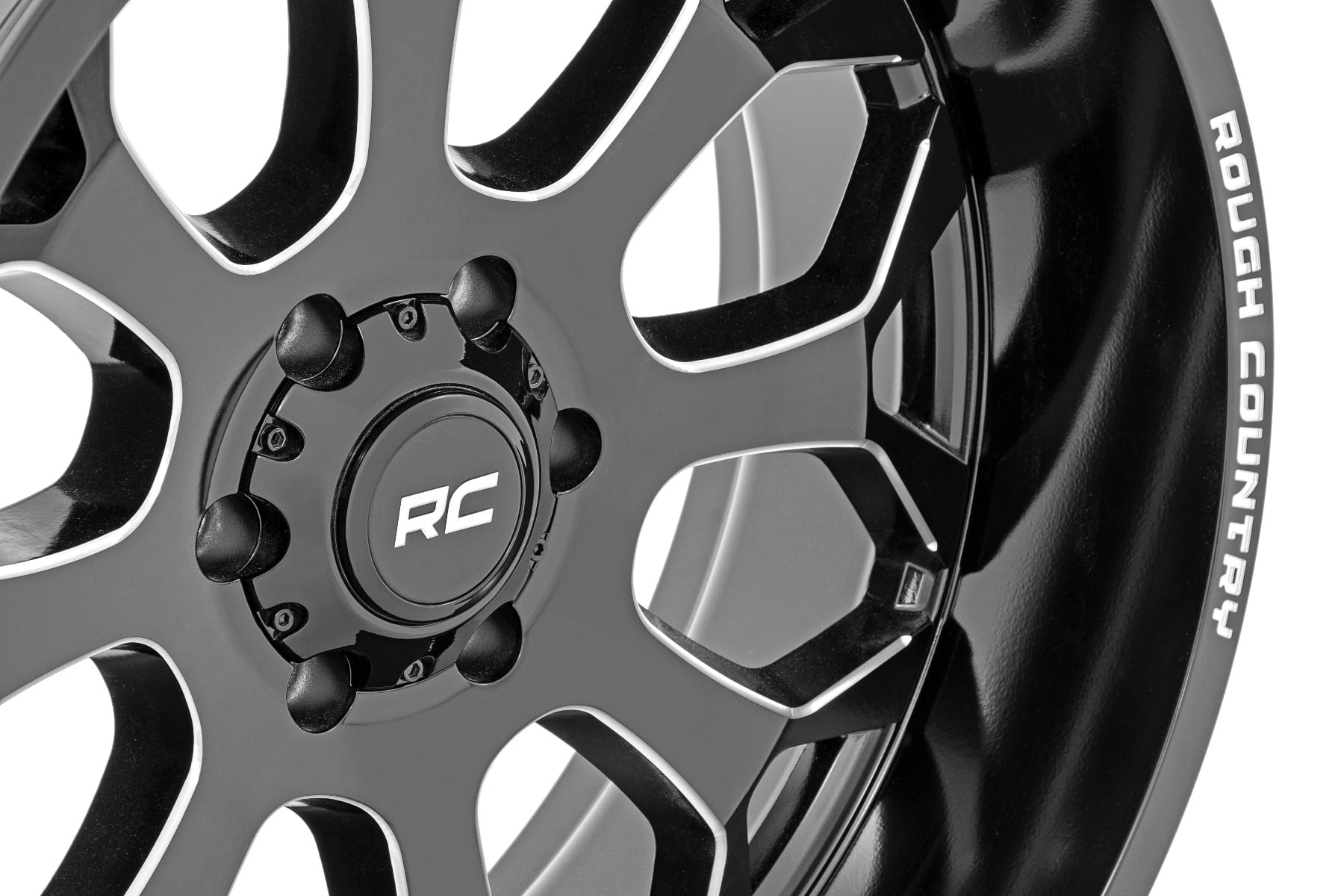 Rough Country 96 Series Wheel One-Piece Gloss Black 20x10 8x170 -19mm