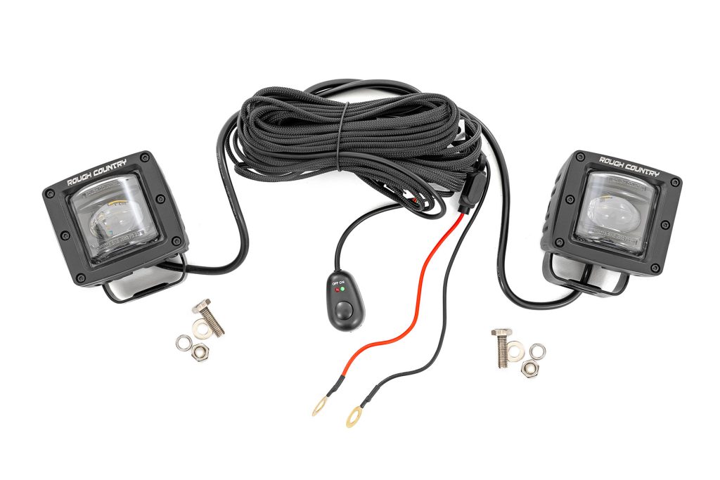 Rough Country 2 Inch Black Series LED Light Pods SAE Fog Yellow