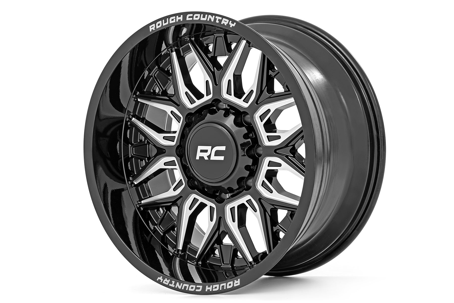 Rough Country 86 Series Wheel One-Piece Gloss Black 20x10 8x170 -19mm