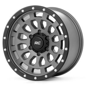 Rough Country 87 Series Wheel Simulated Beadlock Gray/Black 17x8.5 6x5.5 +0mm