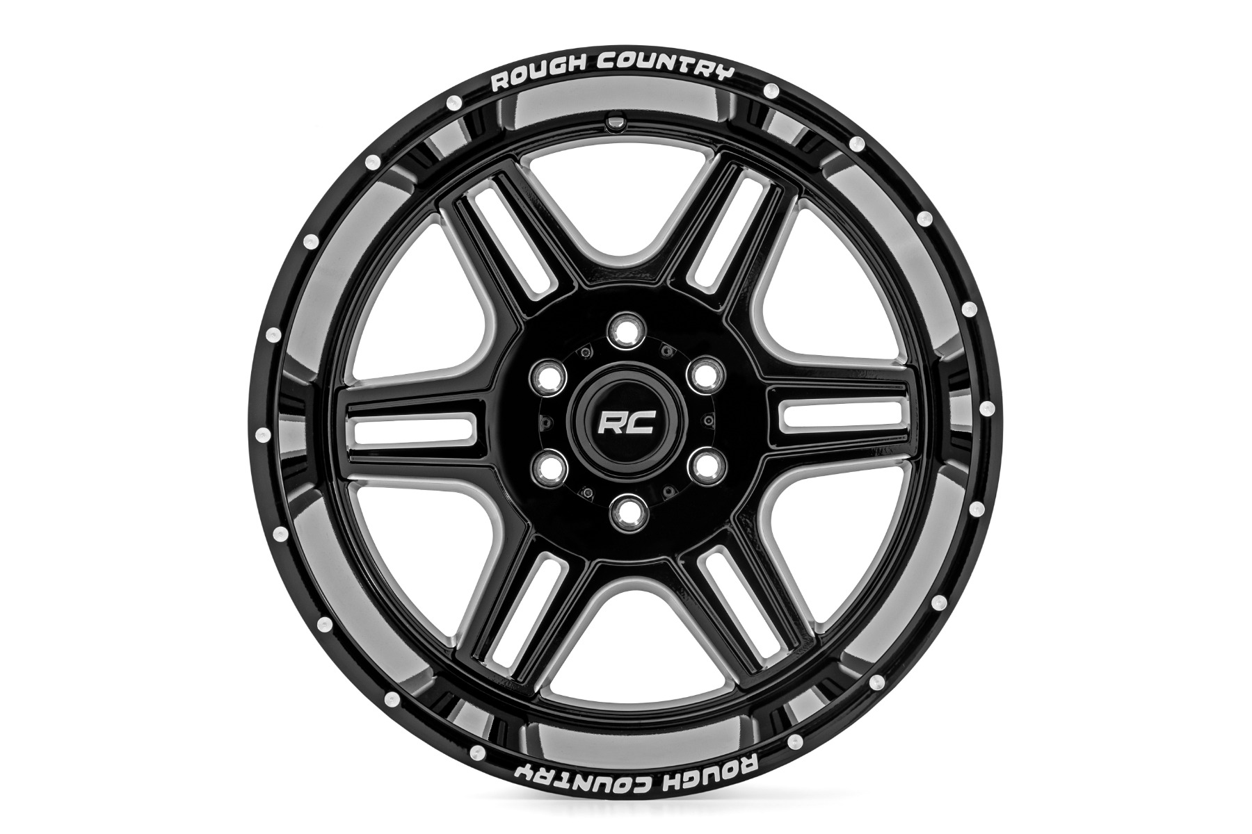 Rough Country 92 Series Wheel Machined One-Piece Gloss Black 18x9 6x5.5 +18mm