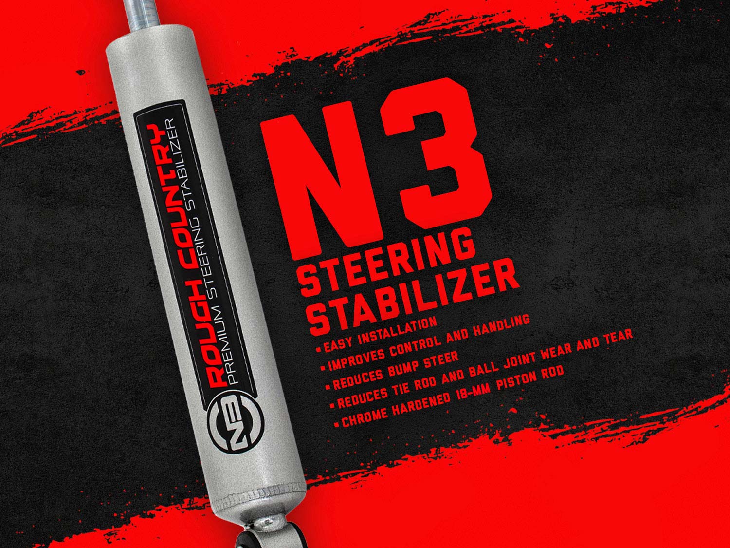 Rough Country N3 Steering Stabilizer Ford F-250/F-350 Super Duty 4WD (2005-2007)