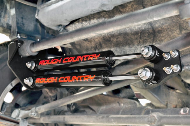 Rough Country Dual Steering Stabilizer 4-6.5 Inch Lift Jeep Wrangler YJ 4WD (1987-1995)