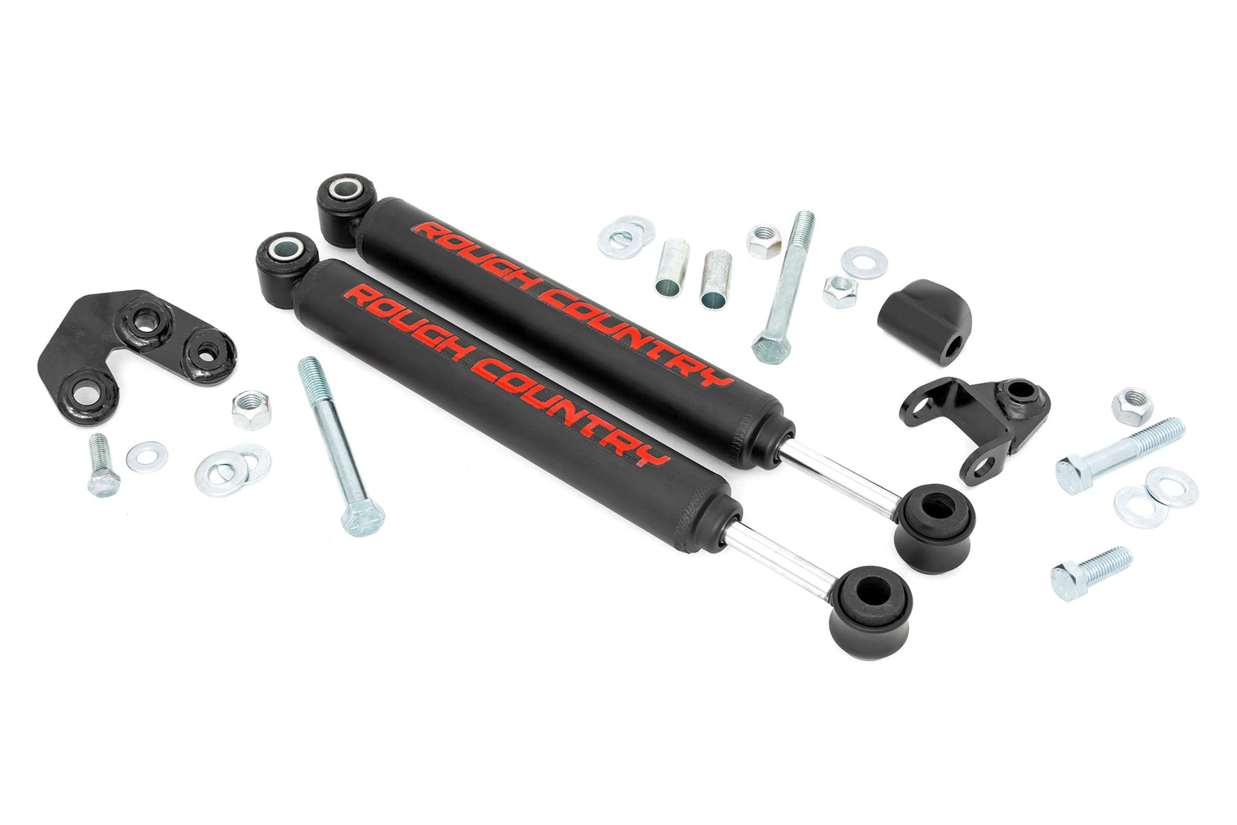 Rough Country Dual Steering Stabilizer 2.5-6.5 Inch Lift Jeep Comanche MJ/Wrangler TJ/Wrangler Unlimited