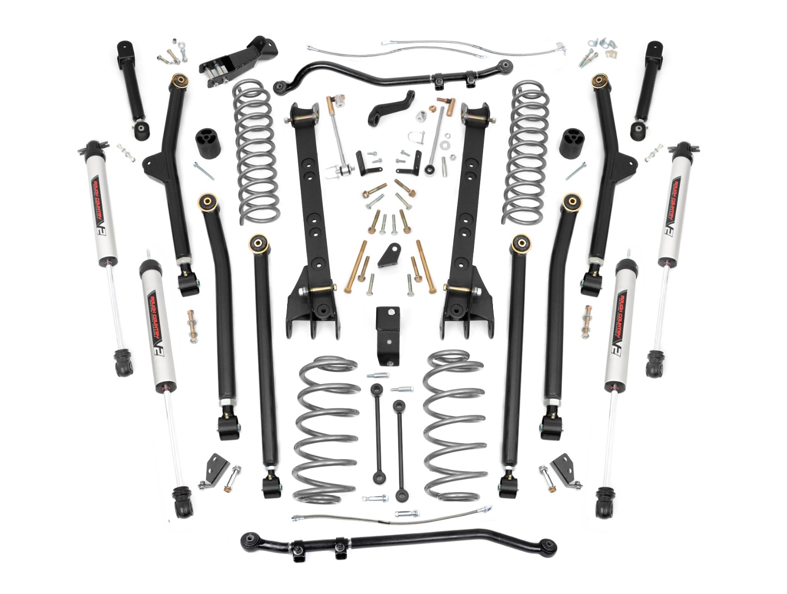 Rough Country 6 Inch Lift Kit Long Arm V2 Jeep Wrangler TJ 4WD (1997-2006)