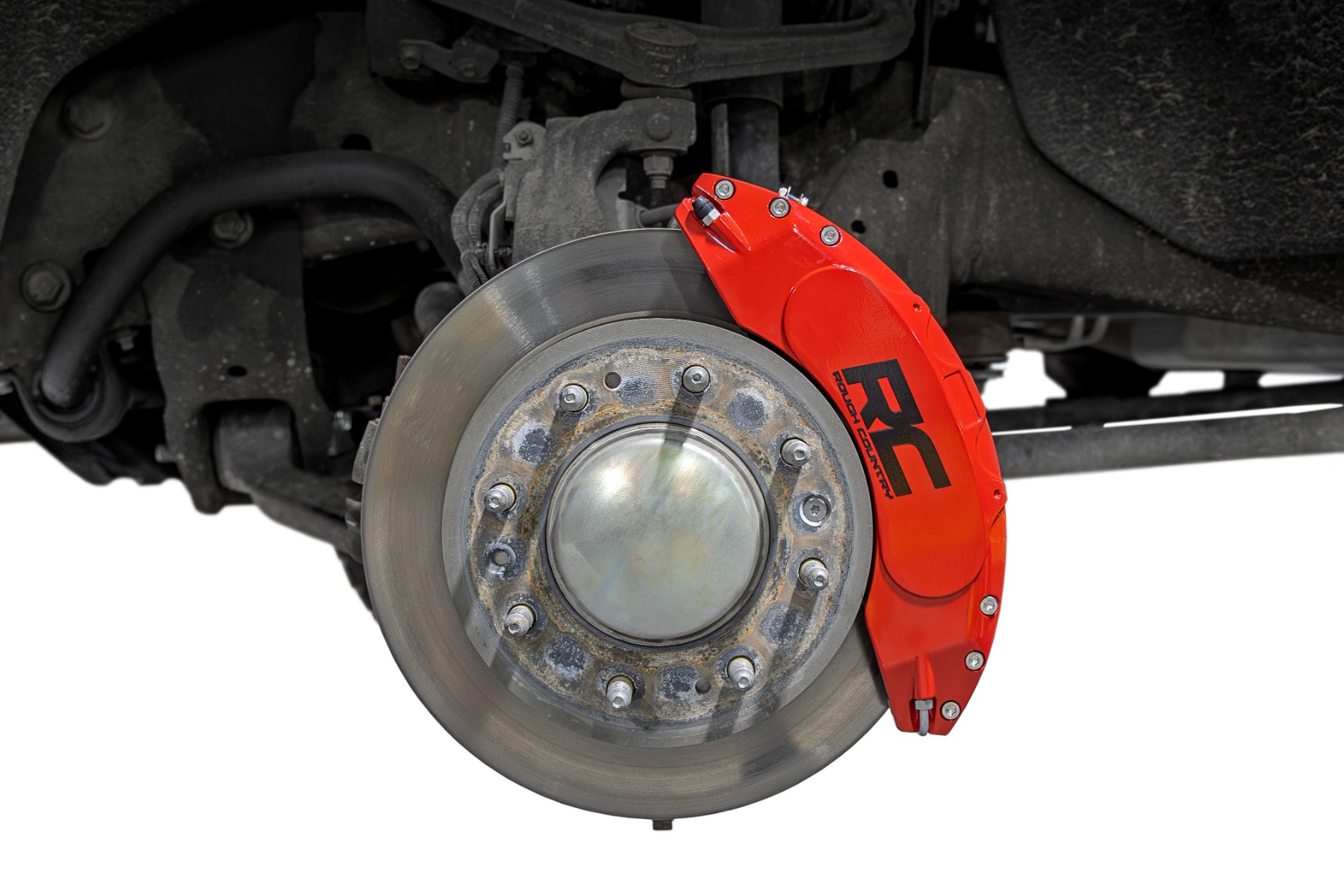 Rough Country Caliper Covers Front and Rear Red Chevy/GMC 2500HD/3500HD (20-26)