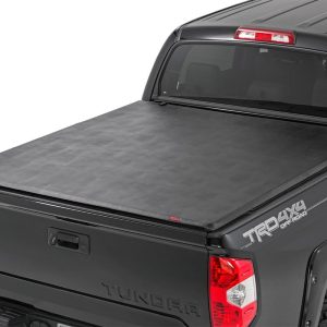 Rough Country Soft Tri-Fold Bed Cover With & W/O OE Rails 6β7β³ Bed Toyota Tundra (07-21)