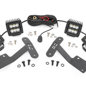 Rough Country LED Light Kit Ditch Mount Dual 2β³ Black Pairs Spot/Flood Toyota Tundra (14-21)