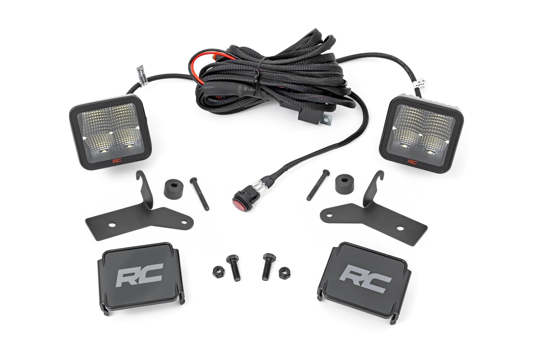 Rough Country LED Light Kit Hinge Mount 2β³ Spectrum Pair Jeep Gladiator JT/Wrangler JL (18-26)