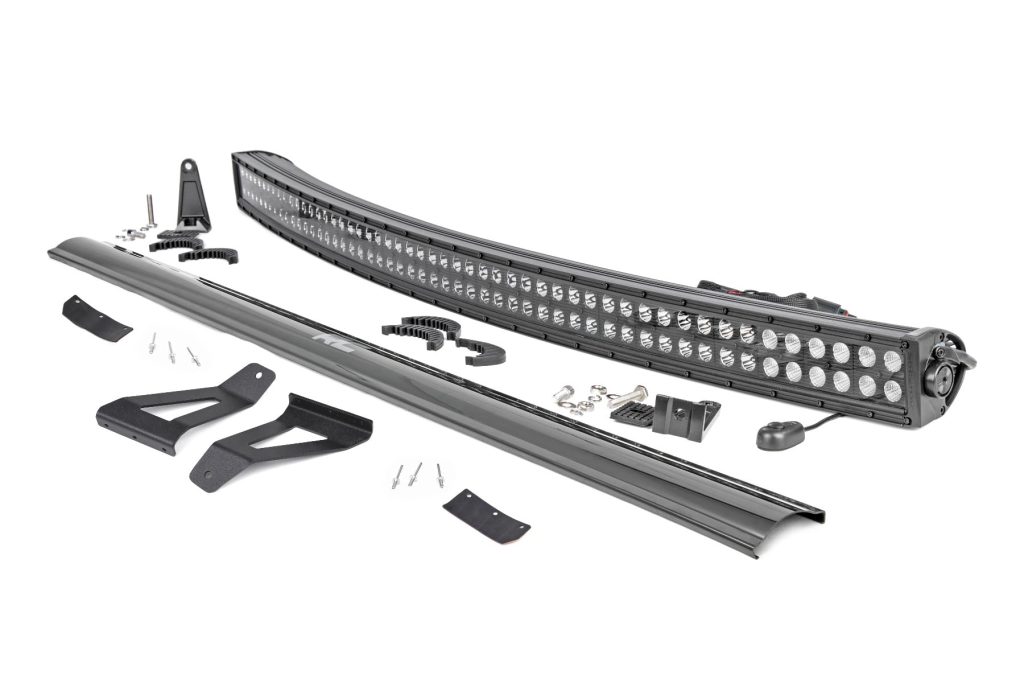 Rough Country LED Light Kit Windshield Mount 50″ BLK Dual Row Jeep Cherokee XJ (84-01)