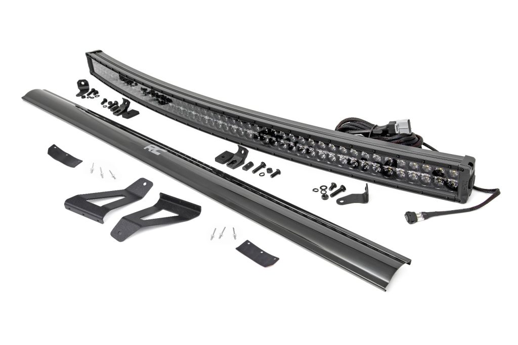 Rough Country LED Light Kit Windshield Mount 50″ BLK Dual Row White DRL Jeep Cherokee XJ (84-01)