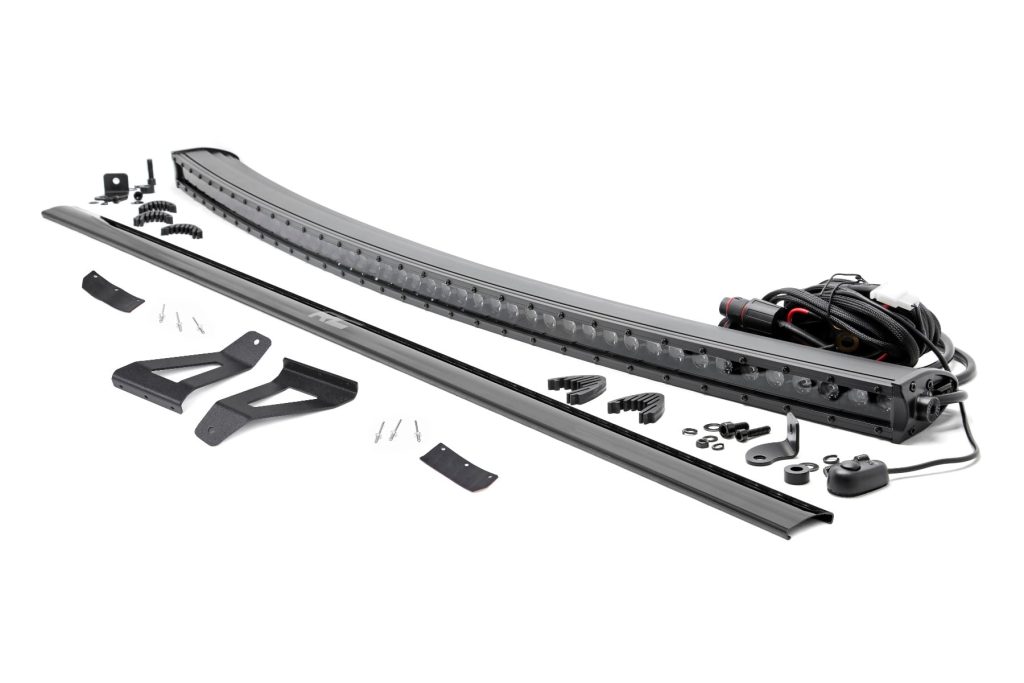 Rough Country LED Light Kit Windshield Mount 50″ BLK Single Row Jeep Cherokee XJ (84-01)