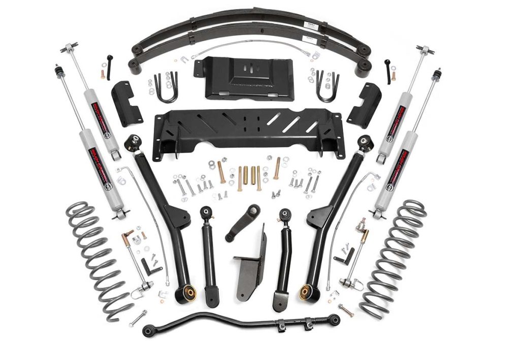Rough Country 4.5 Inch Lift Kit Long Arm RR Leafs Jeep Cherokee XJ 4WD (1984-2001)