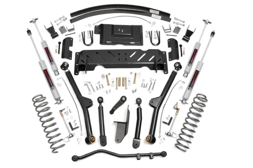 Rough Country 4.5 Inch Lift Kit Long Arm AAL NP242 Jeep Cherokee XJ 4WD (1984-2001)