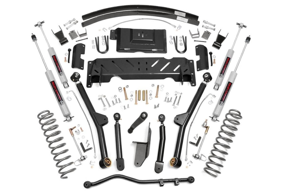 Rough Country 4.5 Inch Lift Kit Long Arm AAL NP242 Jeep Cherokee XJ 4WD (1984-2001)