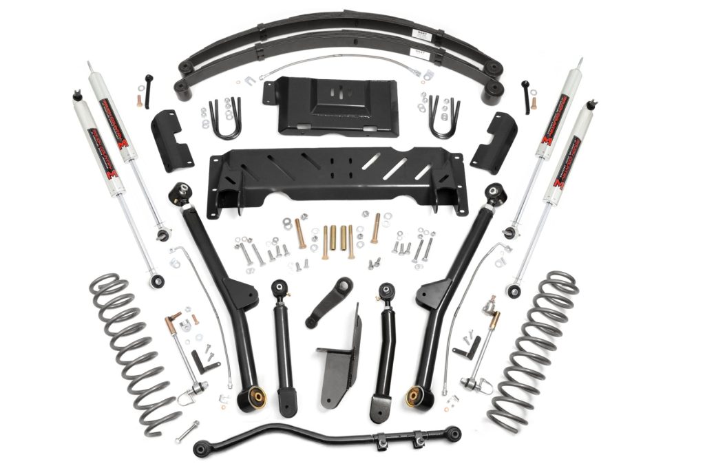 Rough Country 4.5 Inch Lift Kit Long Arm RR Leafs NP242 M1 Jeep Cherokee XJ (84-01)
