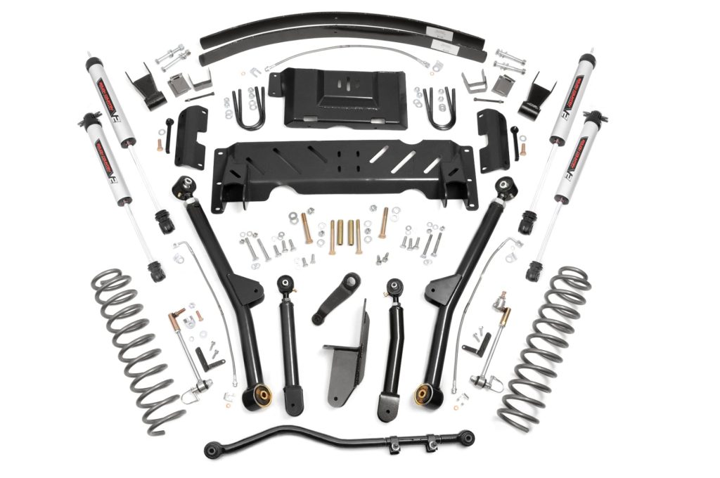 Rough Country 4.5 Inch Lift Kit Long Arm AAL NP242 V2 Jeep Cherokee XJ 4WD (84-01)