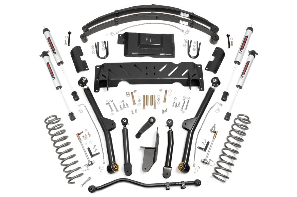 Rough Country 4.5 Inch Lift Kit Long Arm RR Leafs V2 Jeep Cherokee XJ 4WD (84-01)