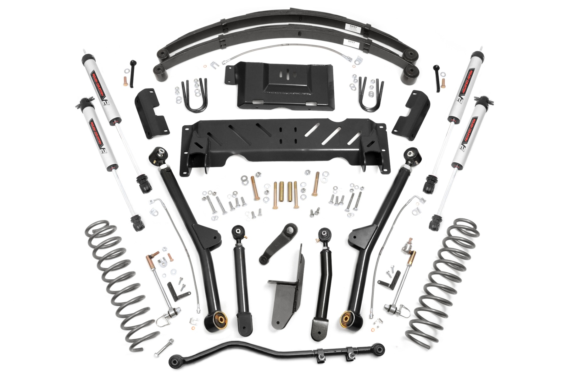 Rough Country 4.5 Inch Lift Kit Long Arm RR Leafs V2 Jeep Cherokee XJ 4WD (84-01)