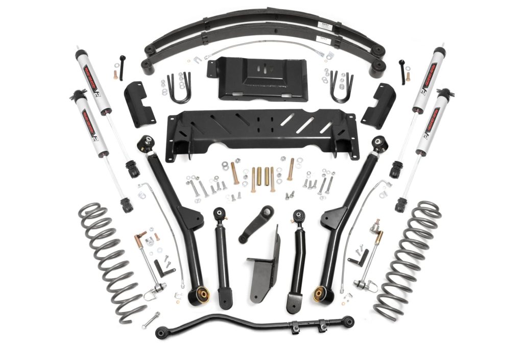 Rough Country 4.5 Inch Lift Kit Long Arm RR Leafs NP242 V2 Jeep Cherokee XJ (84-01)