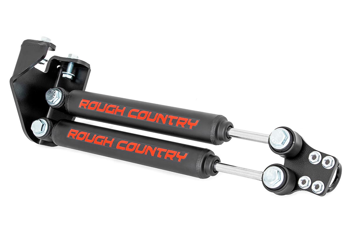 Rough Country Dual Steering Stabilizer 4-6.5 Inch Lift Jeep Wrangler YJ 4WD (1987-1995)