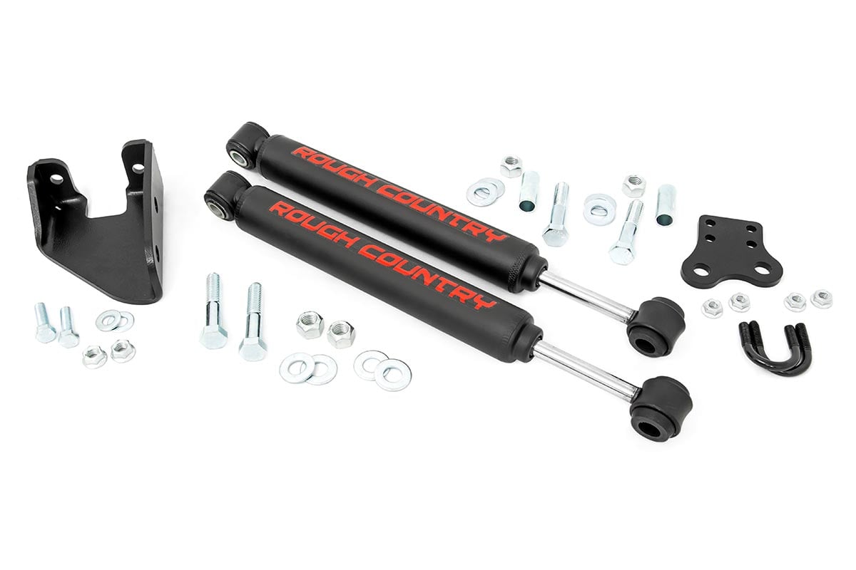 Rough Country Dual Steering Stabilizer 4-6.5 Inch Lift Jeep Wrangler YJ 4WD (1987-1995)