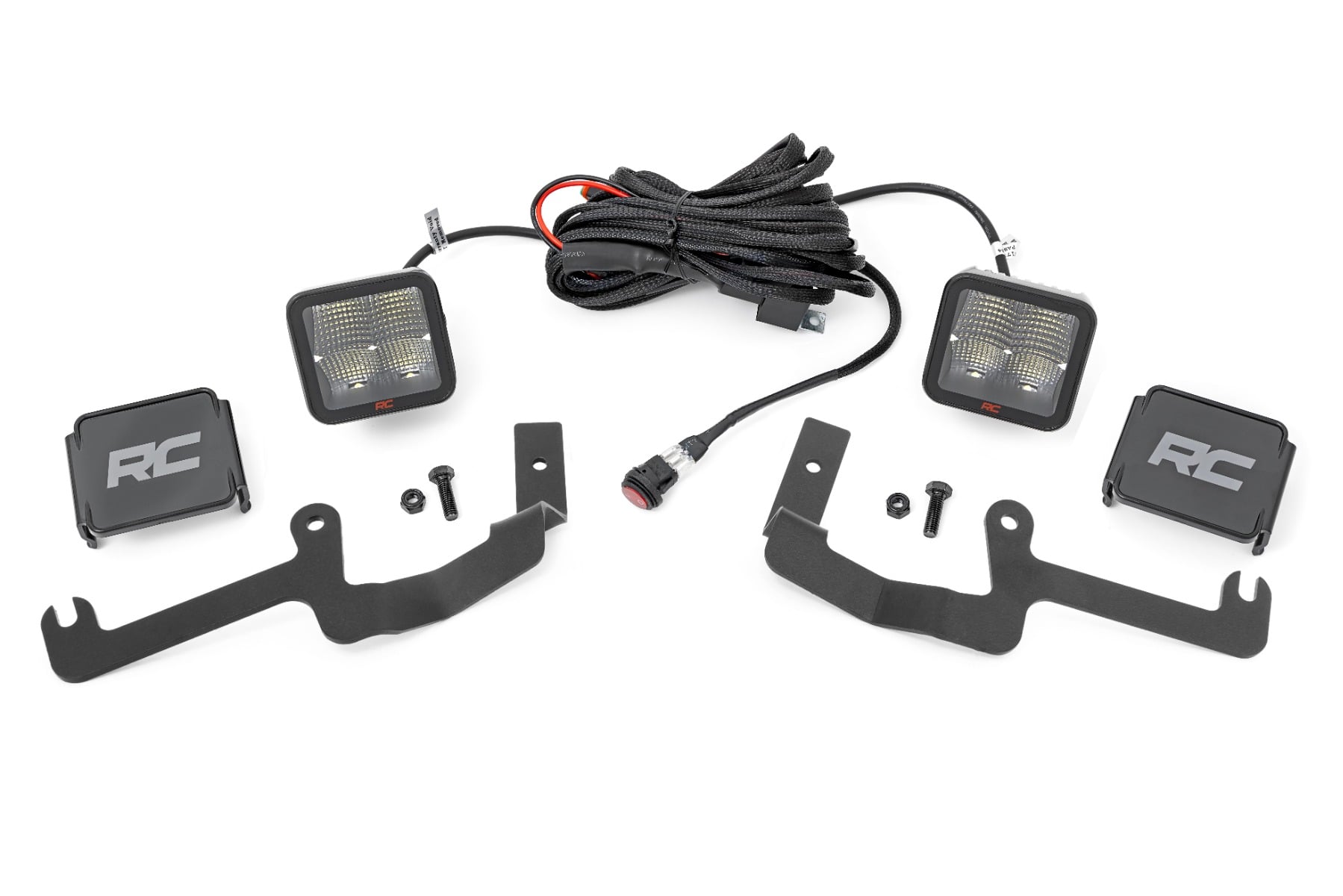 Rough Country LED Light Kit Ditch Mount 2β³ Spectrum Pair Spot Chevy Silverado 1500 (19-26)