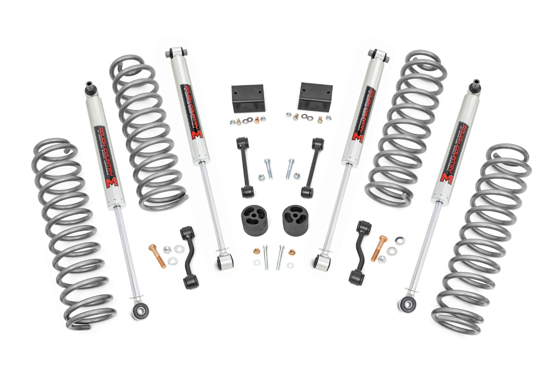 Rough Country 2.5 Inch Lift Kit Coils M1 Jeep Wrangler Unlimited 4WD (2018-2023)