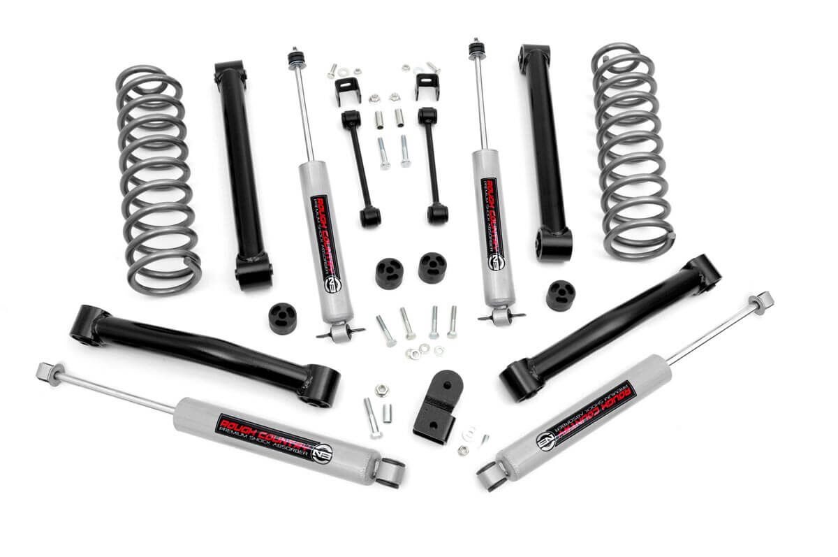 Rough Country 3.5 Inch Lift Kit V-6 Motor Jeep Grand Cherokee ZJ 2WD/4WD (1993-1998)